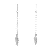 Silver Chain & Leaf Earring